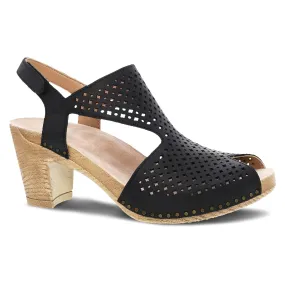 Teagan  Black Burnished Nappa Sandal